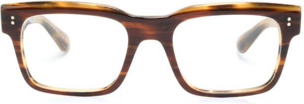 Oliver Peoples Bril met vierkant montuur Bruin