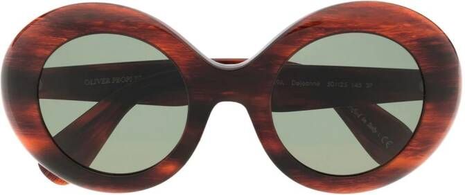 Oliver Peoples Dejeanne zonnebril met bubbel montuur Bruin