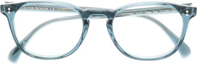 Oliver Peoples Finley bril met vierkant montuur Blauw