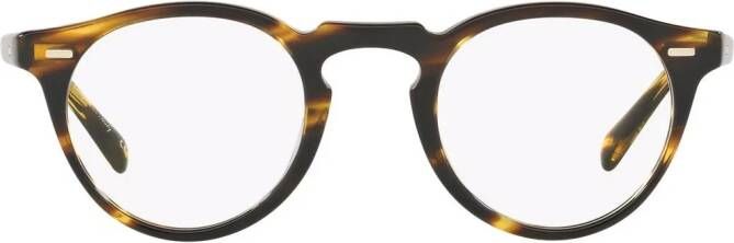Oliver Peoples Gregory Peck bril met schildpadschild design Zwart