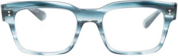 Oliver Peoples Hollins bril met rechthoekig montuur Blauw