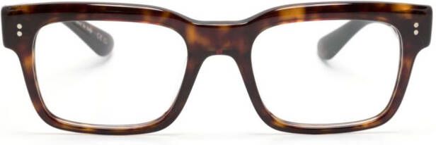 Oliver Peoples Hollins bril met rechthoekig montuur Bruin