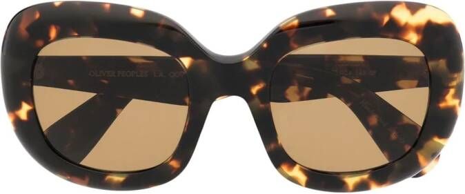 Oliver Peoples Jesson zonnebril met oversized montuur Bruin