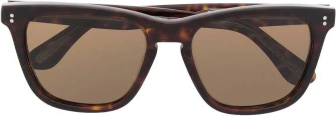 Oliver Peoples Lynes zonnebril met schildpadschild design Bruin
