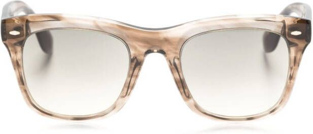 Oliver Peoples Mr. Brunello zonnebril met schildpadschild design Beige