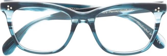 Oliver Peoples Penney bril met vierkant montuur Blauw