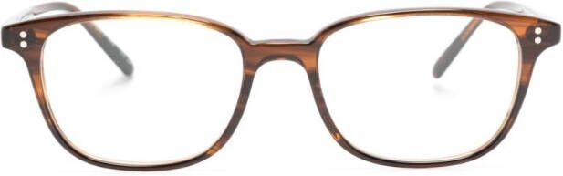 Oliver Peoples Bril met rechthoekig montuur Bruin