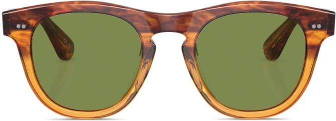 Oliver Peoples Rorke zonnebril met rond montuur Bruin