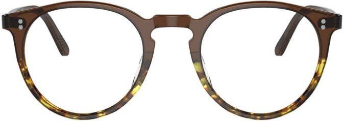 Oliver Peoples Bril met rond montuur Bruin
