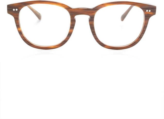 Oliver Peoples Bril met rond montuur Bruin