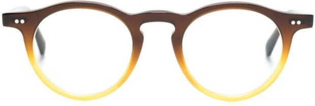 Oliver Peoples Bril met rond montuur Bruin