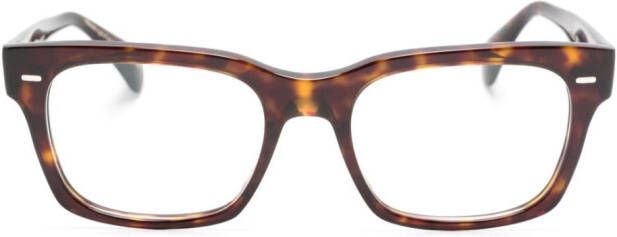 Oliver Peoples Ryce bril met rechthoekig montuur Bruin