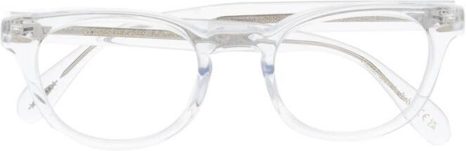 Oliver Peoples Sheldrake bril met rond montuur Beige