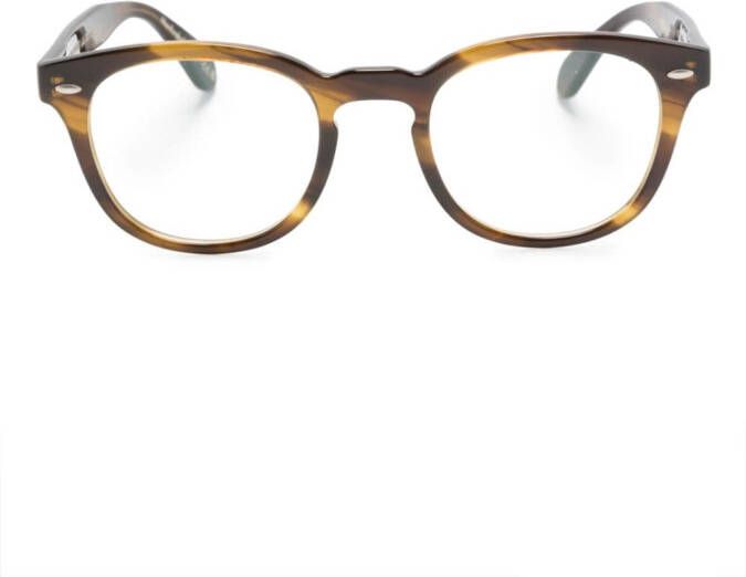 Oliver Peoples Bril met rechthoekig montuur Bruin