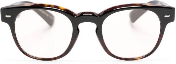 Oliver Peoples Bril met rond montuur Zwart