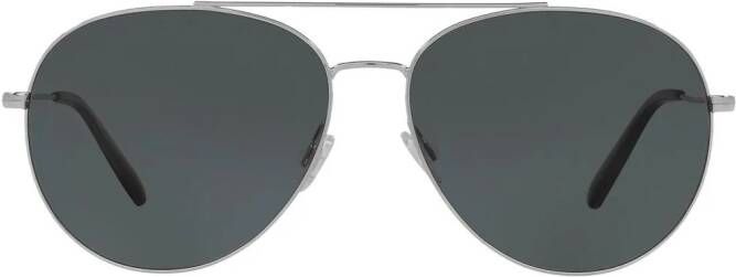 Oliver Peoples Zonnebril met piloten montuur Zilver