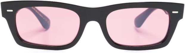 Oliver Peoples Zonnebril met rechthoekig montuur Zwart