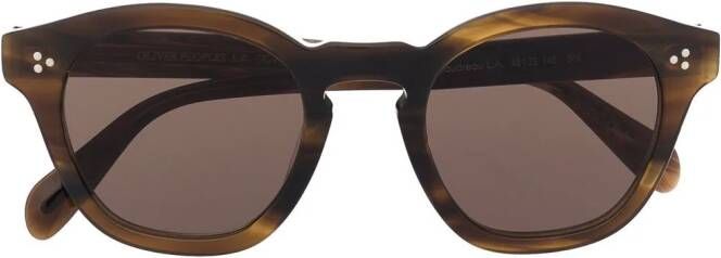 Oliver Peoples Zonnebril met schildpadschild design Bruin