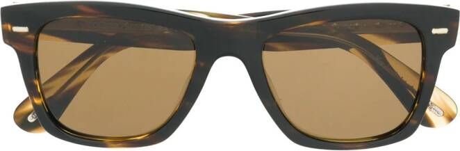Oliver Peoples Zonnebril met vierkant montuur Bruin