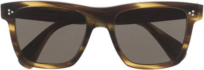 Oliver Peoples Zonnebril met vierkant montuur Bruin