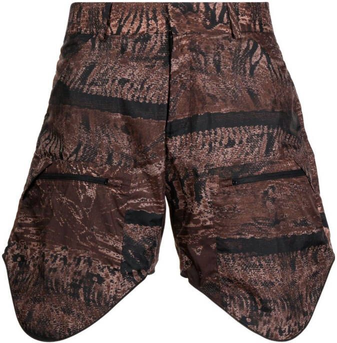 Olly Shinder Shorts met grafische print Bruin