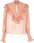 Olympiah Blouse met hoge hals Beige - Thumbnail 1