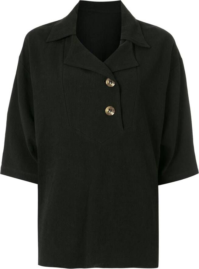 Olympiah Blouse met knopen Zwart