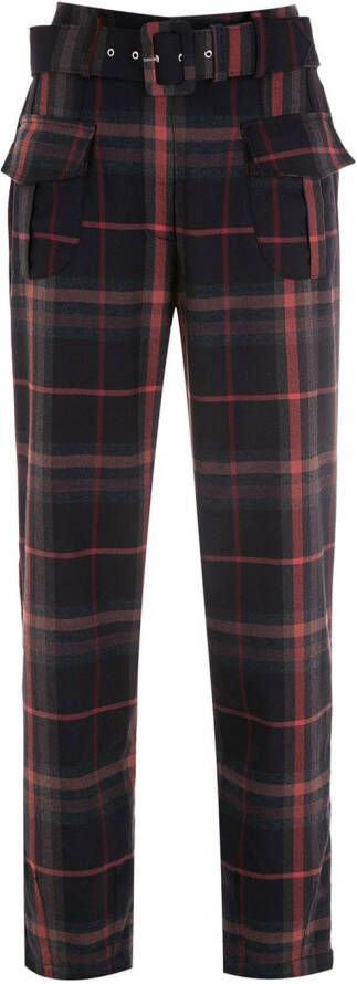 Olympiah Geruite broek Bruin