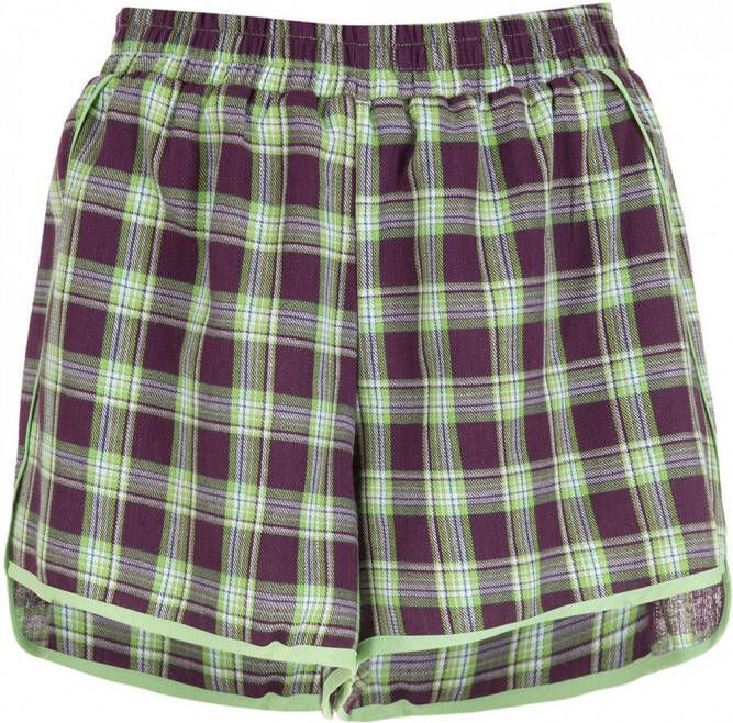 Olympiah Geruite shorts Groen