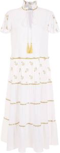 Olympiah Midi-jurk met borduurwerk Wit