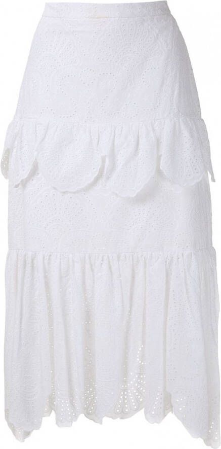 Olympiah Midi-rok Wit