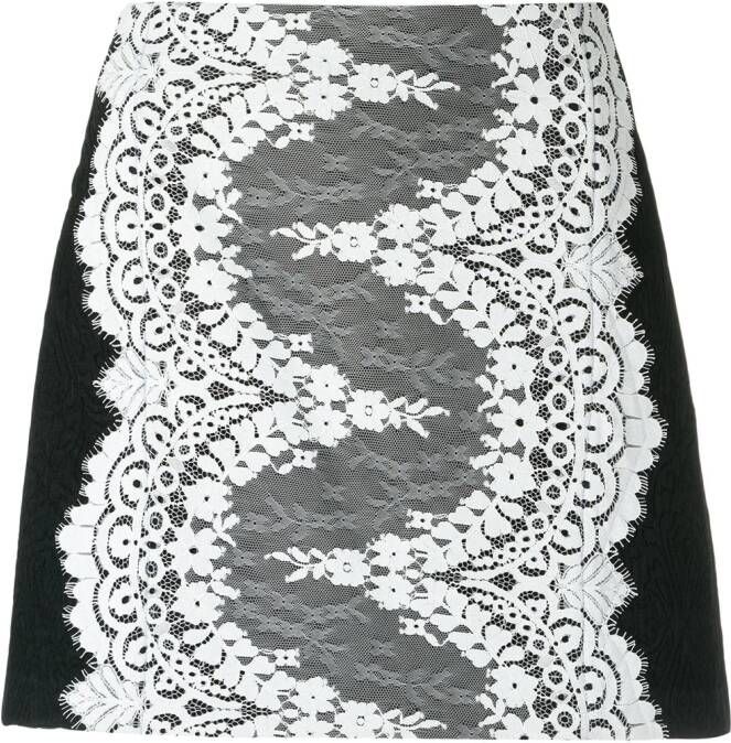 Olympiah rok met kanten vlakken Zwart