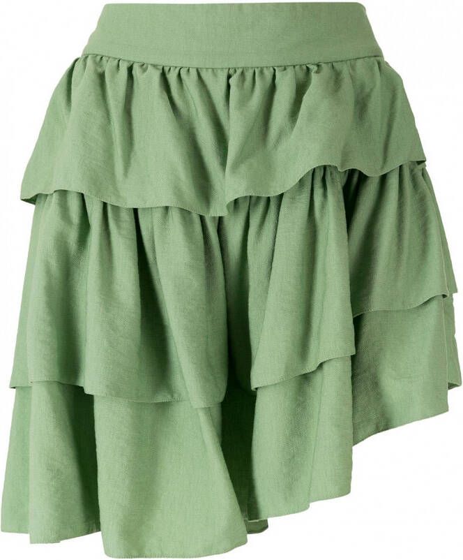 Olympiah Rok met ruches Groen