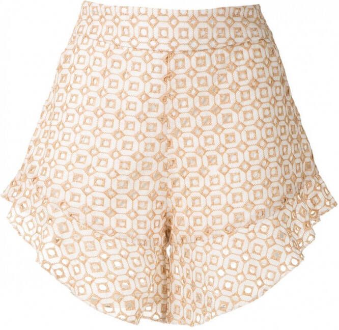 Olympiah Shorts met print Beige