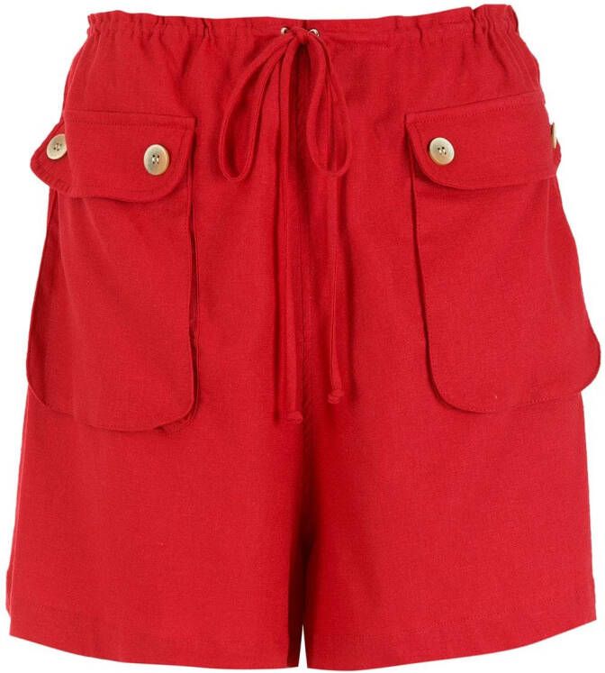 Olympiah Shorts met trekkoordtaille Rood