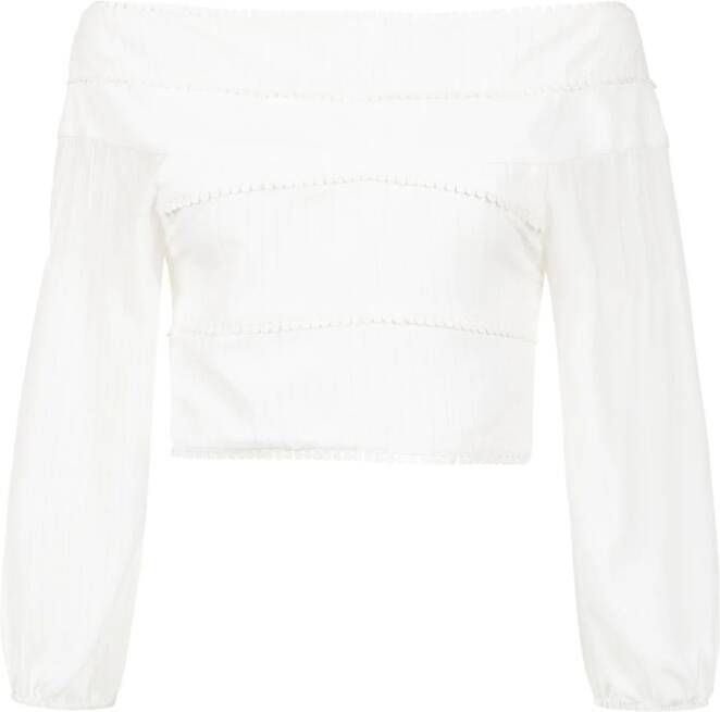 Olympiah Top met vlakken Wit