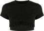Onefifteen Cropped T-shirt Zwart - Thumbnail 1