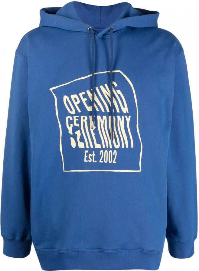 Opening Ceremony Hoodie met logo Blauw