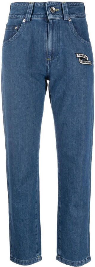 Opening Ceremony Jeans met geborduurd logo Blauw