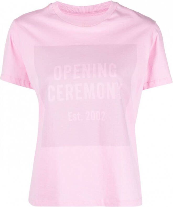 Opening Ceremony T-shirt met logo Roze