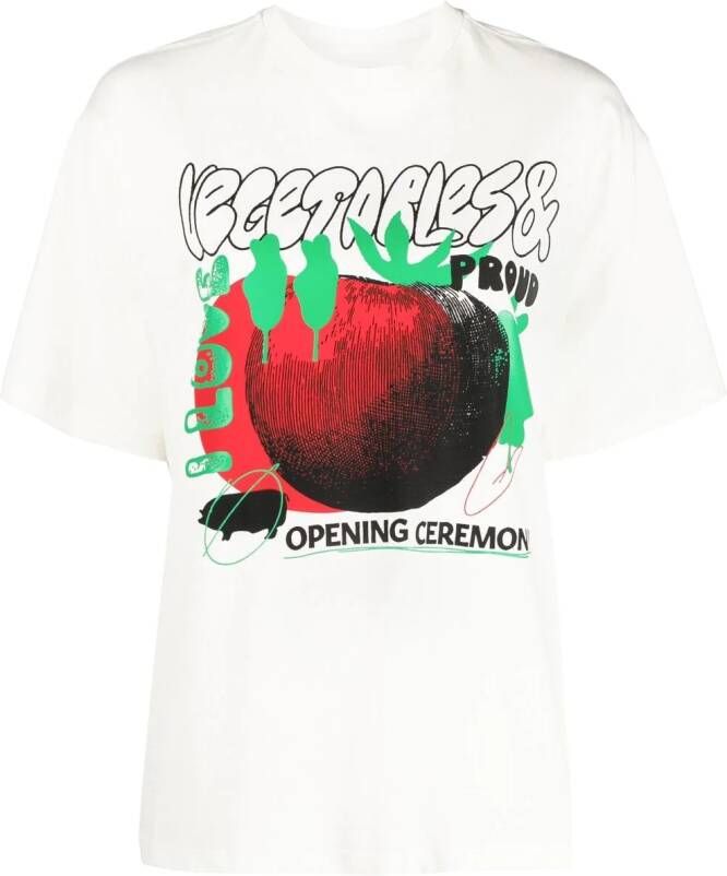 Opening Ceremony T-shirt met logoprint Wit