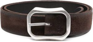 Orciani geometric-buckle leather belt Bruin