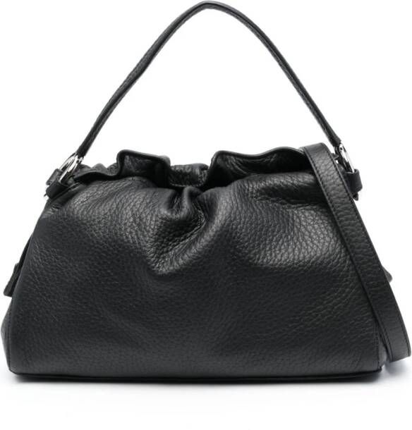 Orciani Leren shopper Zwart