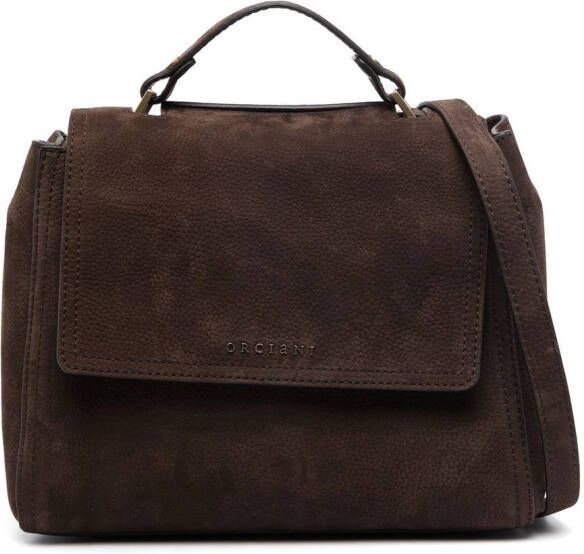 Orciani Shopper met logodetail Bruin