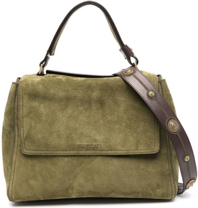 Orciani Shopper met logodetail Groen