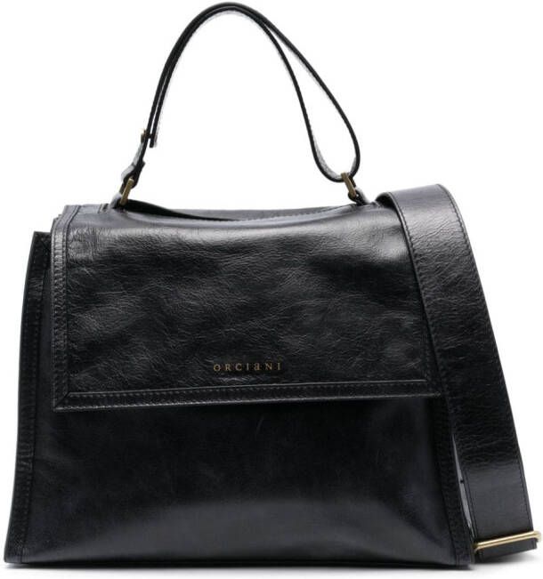 Orciani Shopper met logoprint Zwart