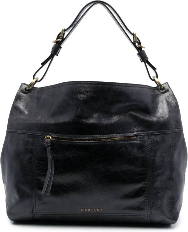 Orciani Shopper met logoprint Zwart
