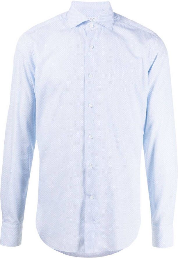 Orian Overhemd met geometrische print Blauw