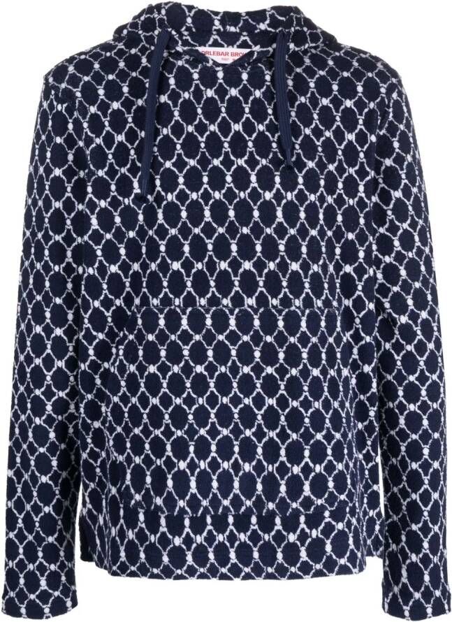 Orlebar Brown Hoodie met geometrisch patroon Blauw