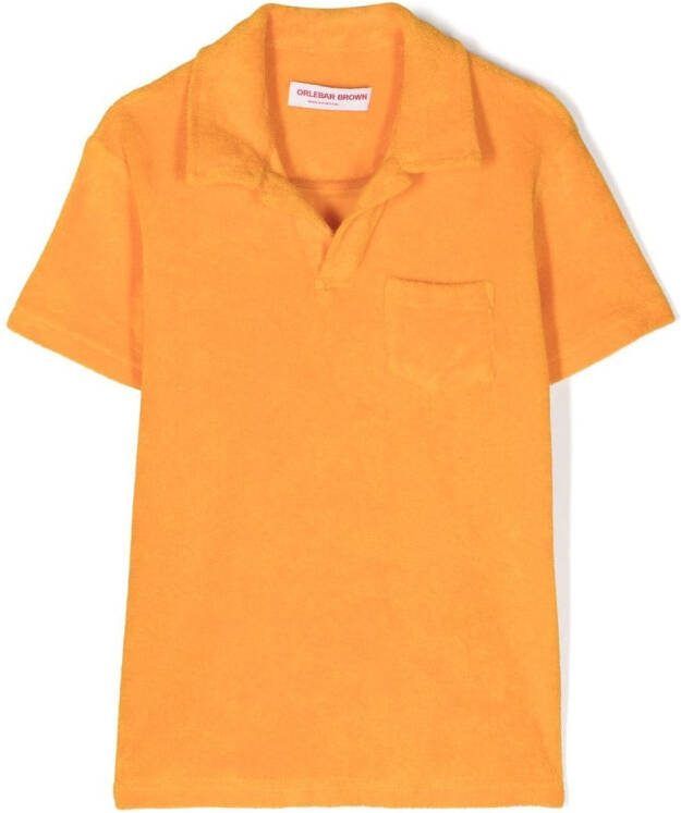 Orlebar Brown Kids Fleece poloshirt Oranje
